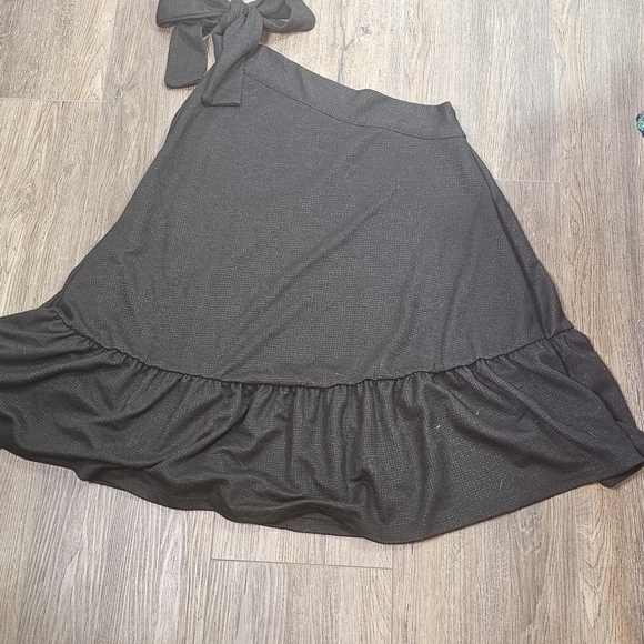 Free People Avery One Shoulder Black Mini Dress Sz M Ruffle Hem,Pockets - Picture 9 of 14